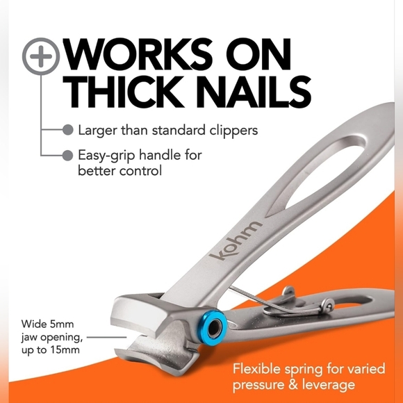 Kohm CP-120L Heavy Duty Wide Jaw Toenail Clippers - NEW - Picture 4 of 8